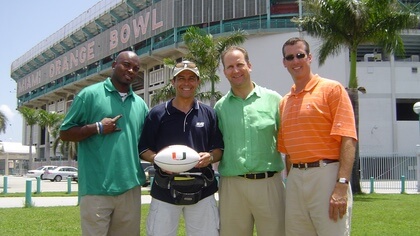Mike Plante with Thomas, Torretta and Walsh